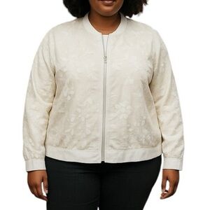 Guillaume Lace Bomber Jacket Ivory